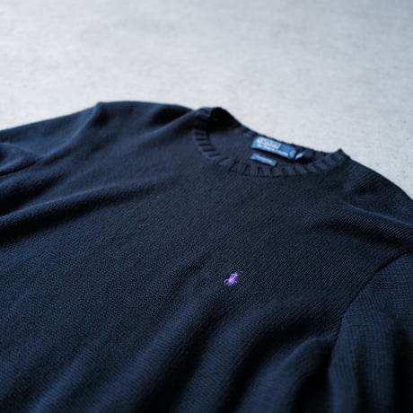 ［XXL］Vintage Polo Cotton Knit_Black