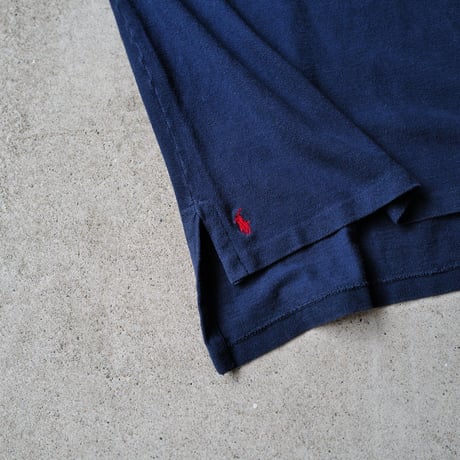 ［L］BIG POLO__MADE IN USA__80-90s vintage_navy