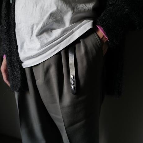 [anytee classics]  Narrow Long Belt_Black Black