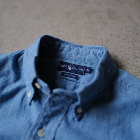 ［L］POLO Bear Chambray SHIRTS_deadstock_90s vintage
