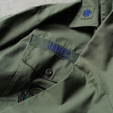 ［16 ( 1/2) / XL fit］U.S.AIR FORCE Olive Green Shirts_no.9