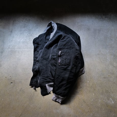 "Super Black" Shrink MA-1_Lavender Rib_no.3