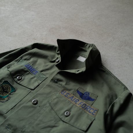 ［16 ( 1/2) / XL fit］U.S.AIR FORCE Olive Green Shirts_no.9