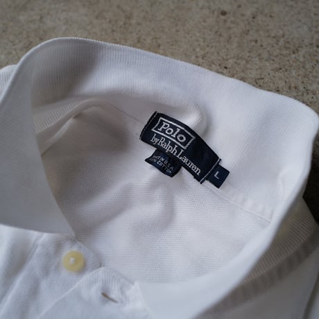 ［L］POLO SHIRT_MADE IN USA_80-90s vintage_white