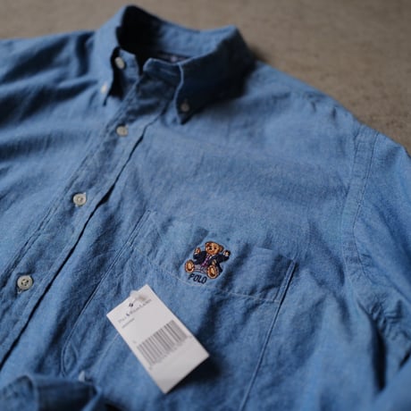 ［L］POLO Bear Chambray SHIRTS_deadstock_90s vintage