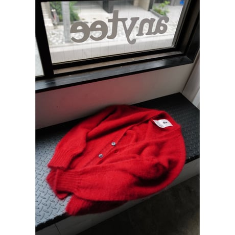 Kid Mohair Cardigan "CHAOS RED"