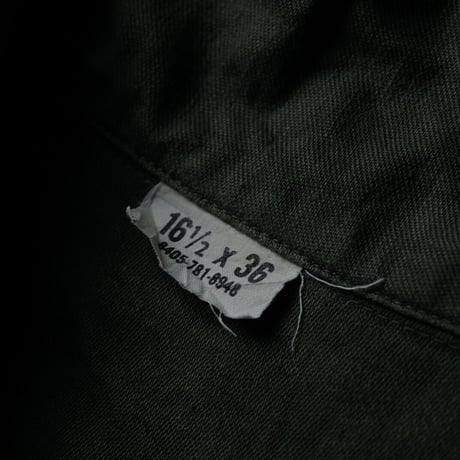［16 ( 1/2) / XL fit］U.S.NAVY Olive Green Shirts_Cotton100_deadstock_no.38