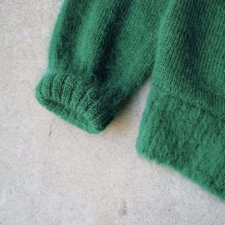 Kid Mohair Cardigan "Chiyoda Green"