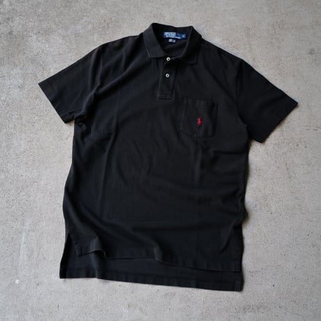 ［M］POLO SHIRT_MADE IN USA_80-90s vintage_black