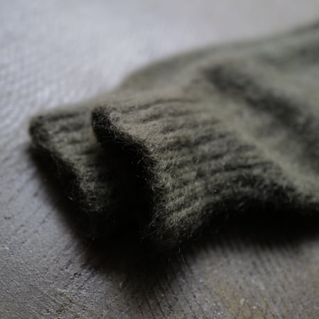 Kid Mohair Cardigan "Olive Gray"