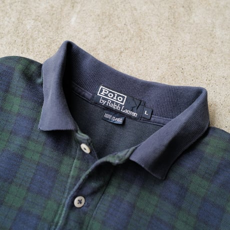 ［L］POLO SHIRT_MADE IN USA_80-90s vintage_green/navy