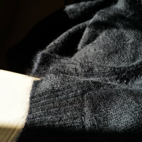 Kid Mohair Cardigan "Military Black"