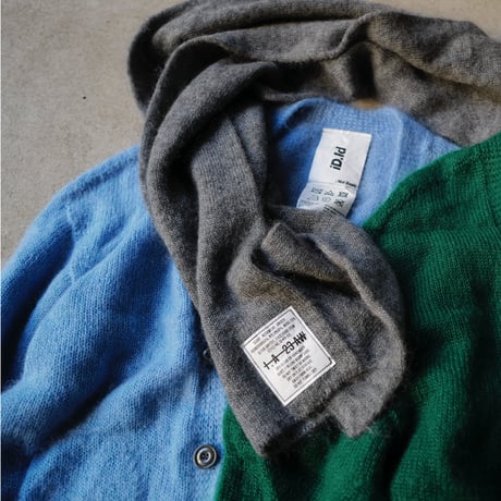 Kid Mohair Cardigan "Melting Snow Blue"