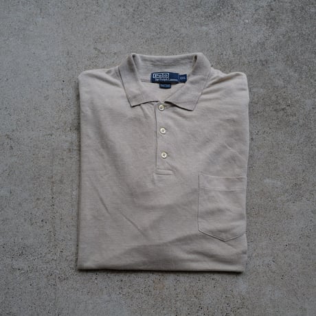 ［XXL］POLO SHIRT_MADE IN HONG KONG_90s vintage_COYOTE_no.1