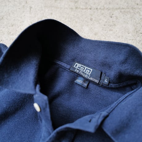 ［L］BIG POLO__MADE IN USA__80-90s vintage_navy