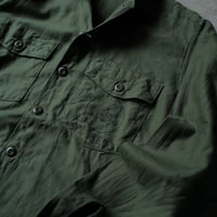 ［16 ( 1/2) / XL fit］U.S.NAVY Olive Green Shirts_Cotton100_deadstock_no.38