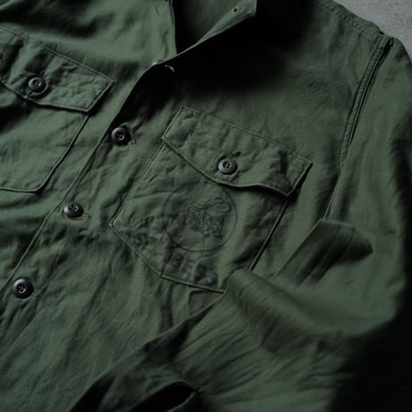 ［16 ( 1/2) / XL fit］U.S.NAVY Olive Green Shirts_Cotton100_deadstock_no.38