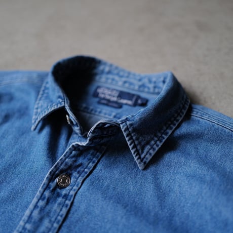 ［L］POLO Metal Button Denim SHIRTS_90s vintage