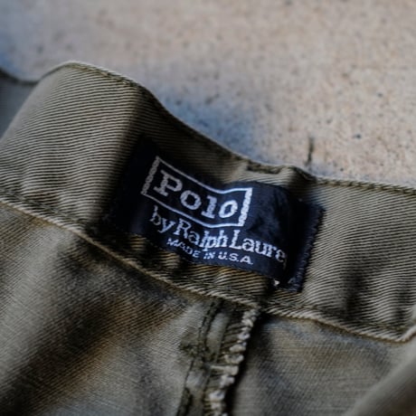[W34 L30] VINTAGE POLO CHINO 2tuck PANTS_Military Color_no.2