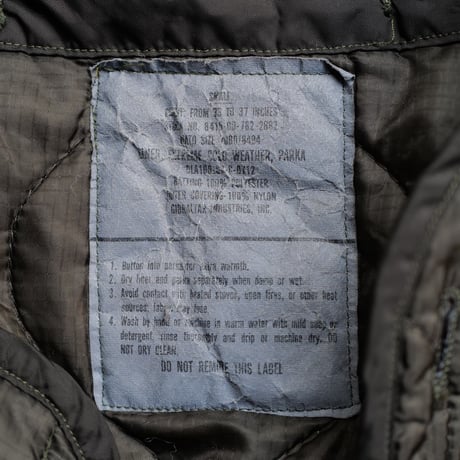［S］m65 parka liner_Black dye
