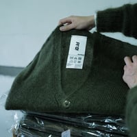 anytee モヘアカーディガン オリーブグレイ XL anytee モヘアカーディガン オリーブグレイ XL Kid Mohair Cardigan