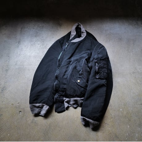 ジャケット・アウター Super Black\" Shrink MA-1_BlackRib anytee Super Black