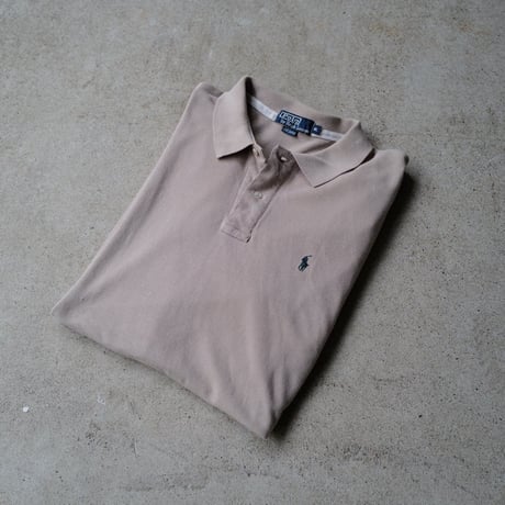 ［XL］POLO SHIRT_MADE IN USA_80-90s vintage_coyote_no.11