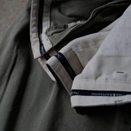 ［W40 L30］VINTAGE POLO CHINO 2tuck PANTS_Military Olive_no.7