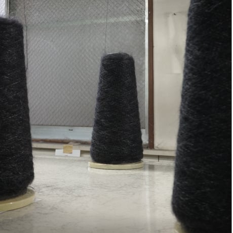 Kid Mohair Reversible Knit "Charcoal Black"