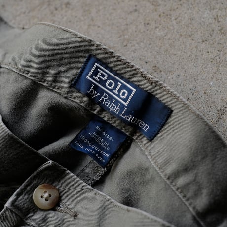 ［W36 L30］VINTAGE POLO CHINO 2tuck PANTS_Military Olive_no.3
