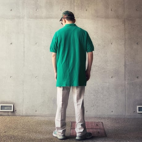 ［L］POLO SHIRT_MADE IN USA_80-90s vintage_light green