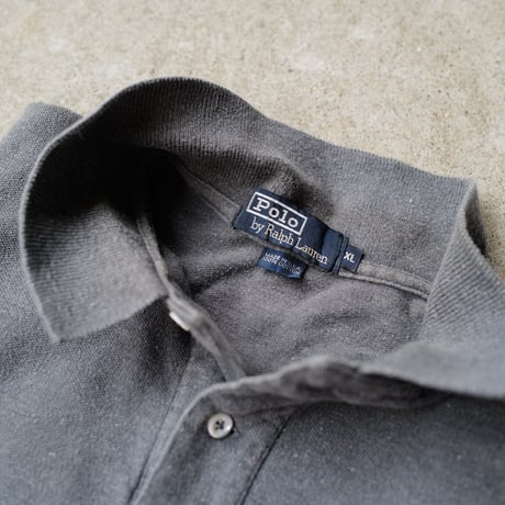 ［XL］POLO SHIRT_MADE IN USA_80-90s vintage_dark gray