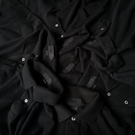 ［White Button］Super Black_VINTAGE POLO SHIRT_made in USA