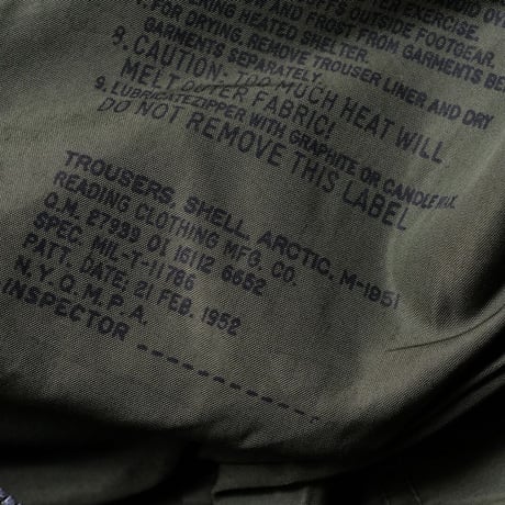 ［M-Regular］ USARMY M-51 Arctic Shell Trousers_deadstock_no.3