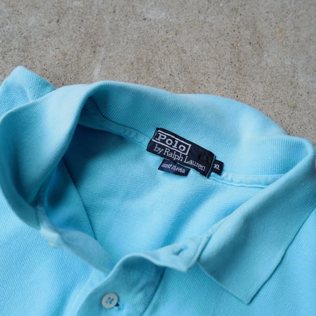 ［XL］POLO SHIRT_MADE IN USA_80-90s vintage_tiffany blue