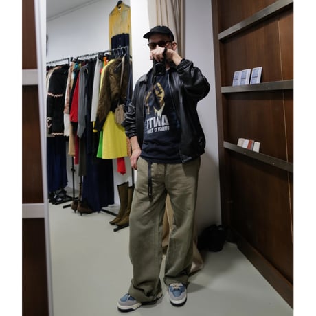 [anytee classics]  Narrow Long Belt_Black Black