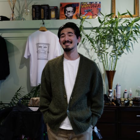 Kid Mohair Cardigan "Military Green"