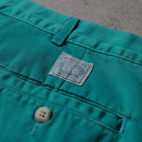 ［W38］Vintage Polo 2tuck Green Shorts_no.1