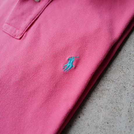 ［L］POLO SHIRT_MADE IN USA_80-90s vintage_pink