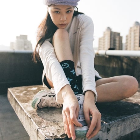 Monogram Socks_Mint Black