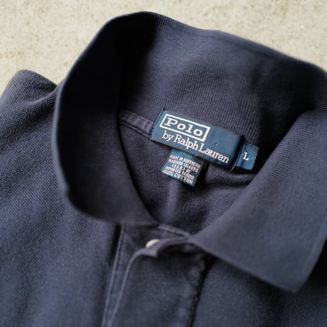 ［L］POLO SHIRT_MADE IN USA_80-90s vintage_navy