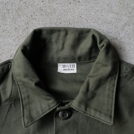 ［15 (1/2)］USARMY Olive Green Shirts_Cotton 100_deadstock_no.26