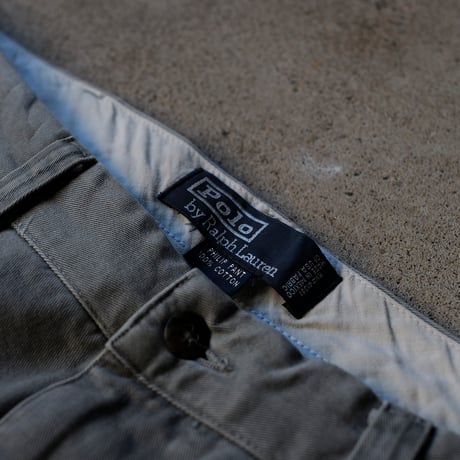 [W34 L31] VINTAGE POLO CHINO 2tuck PANTS_Military Color_no.4