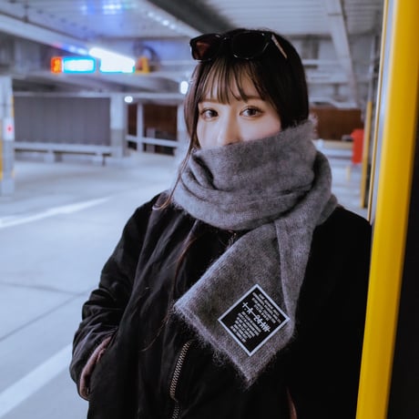 Kid Mohair Neckwear Scarf "Snow Gray"