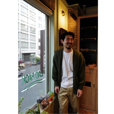Kid Mohair Cardigan "Military Green"