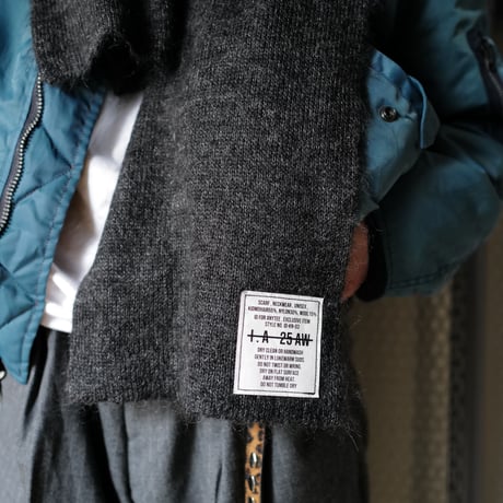 Kid Mohair Neckwear Scarf "Dark Gray"
