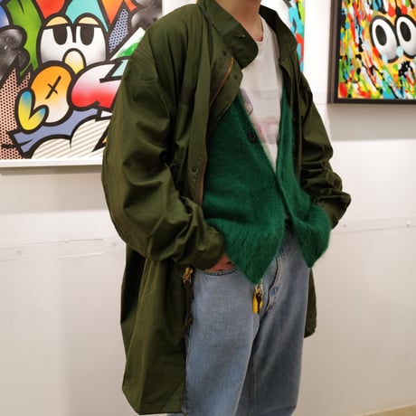 Kid Mohair Cardigan "Chiyoda Green"