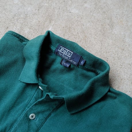 ［L］POLO SHIRT_MADE IN USA_80-90s vintage_green
