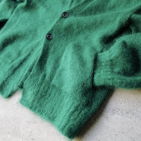Kid Mohair Cardigan "Chiyoda Green"