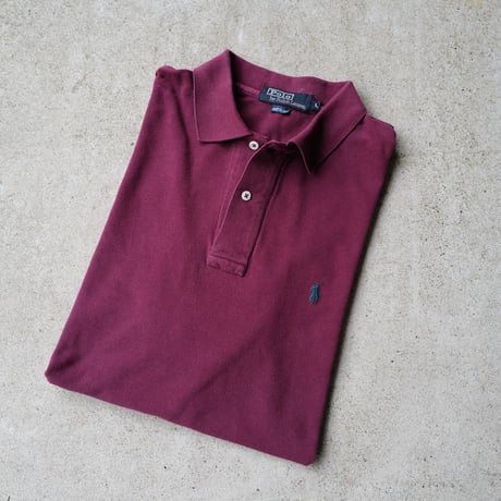 ［L］POLO SHIRT_MADE IN USA_80-90s vintage_wine